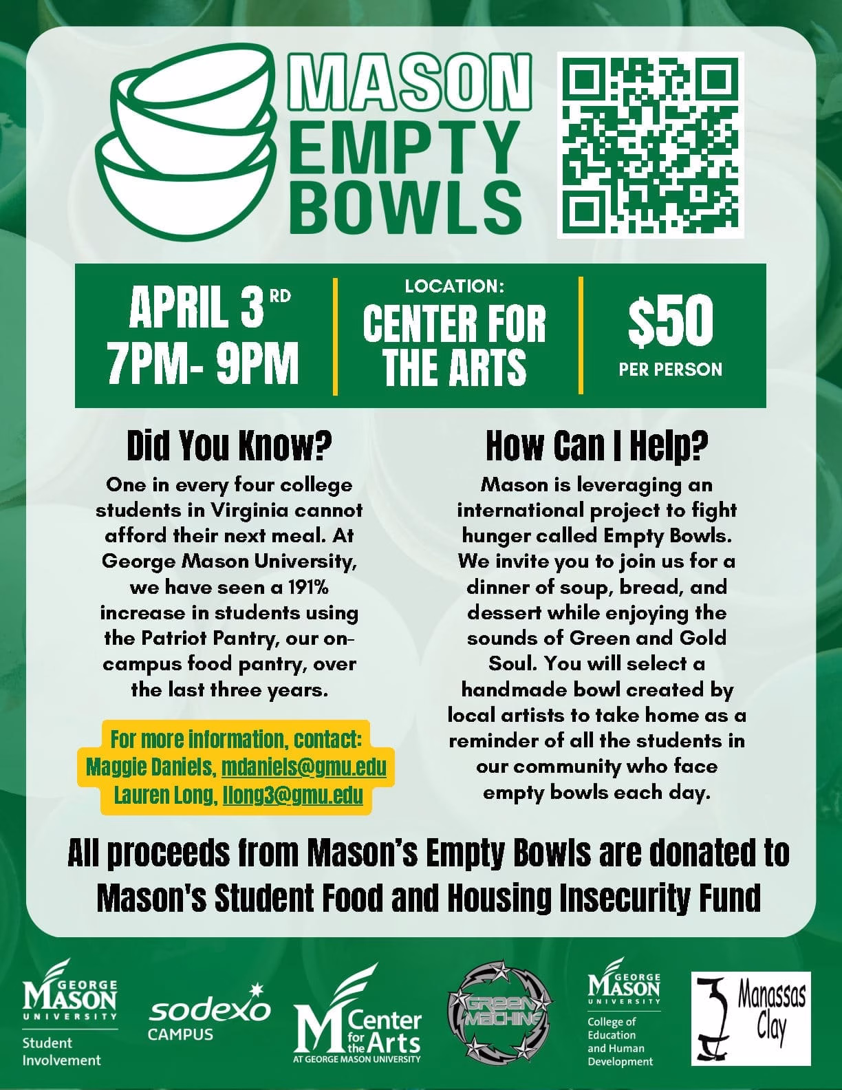 Mason Empty Bowls 2024 Flyer