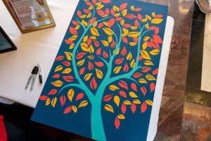 A tree with leaves and branches, likely used for educational or decorative purposes.