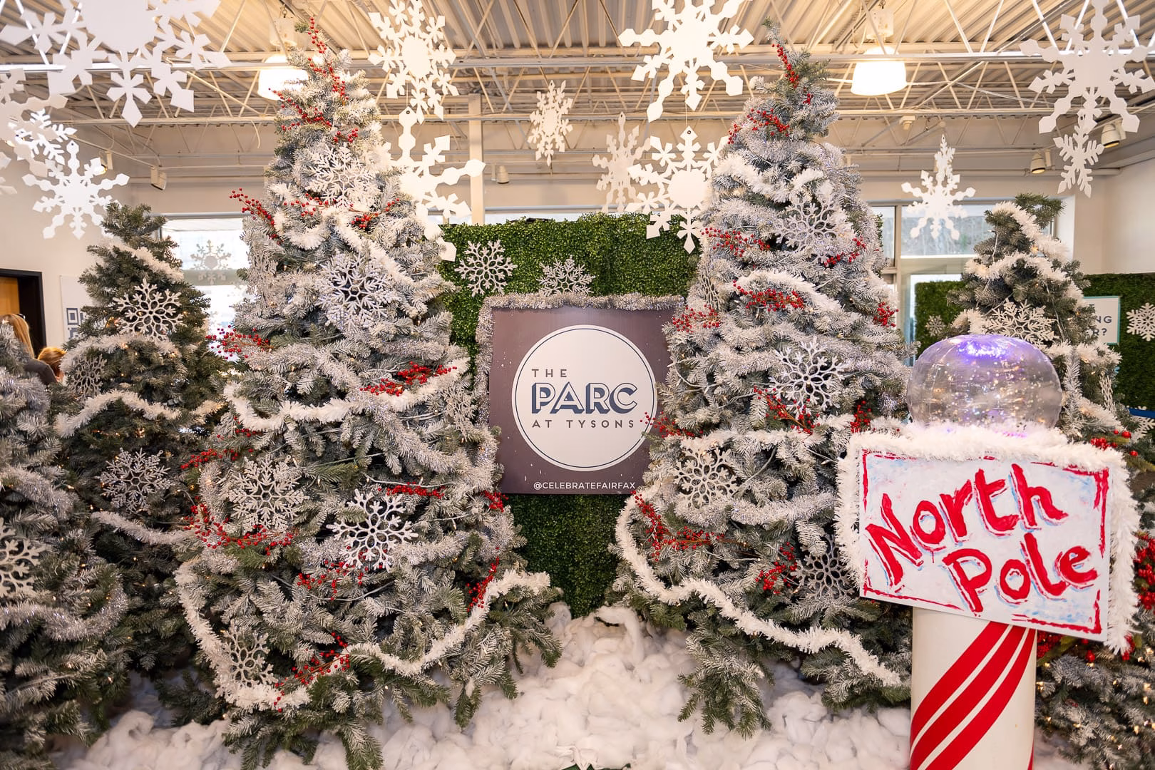 Christmas decorations in a store