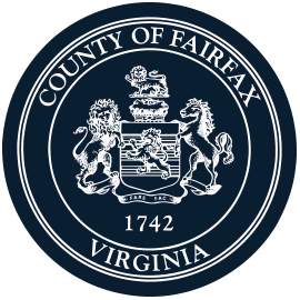 Fairfax County seal featuring a lion and horse